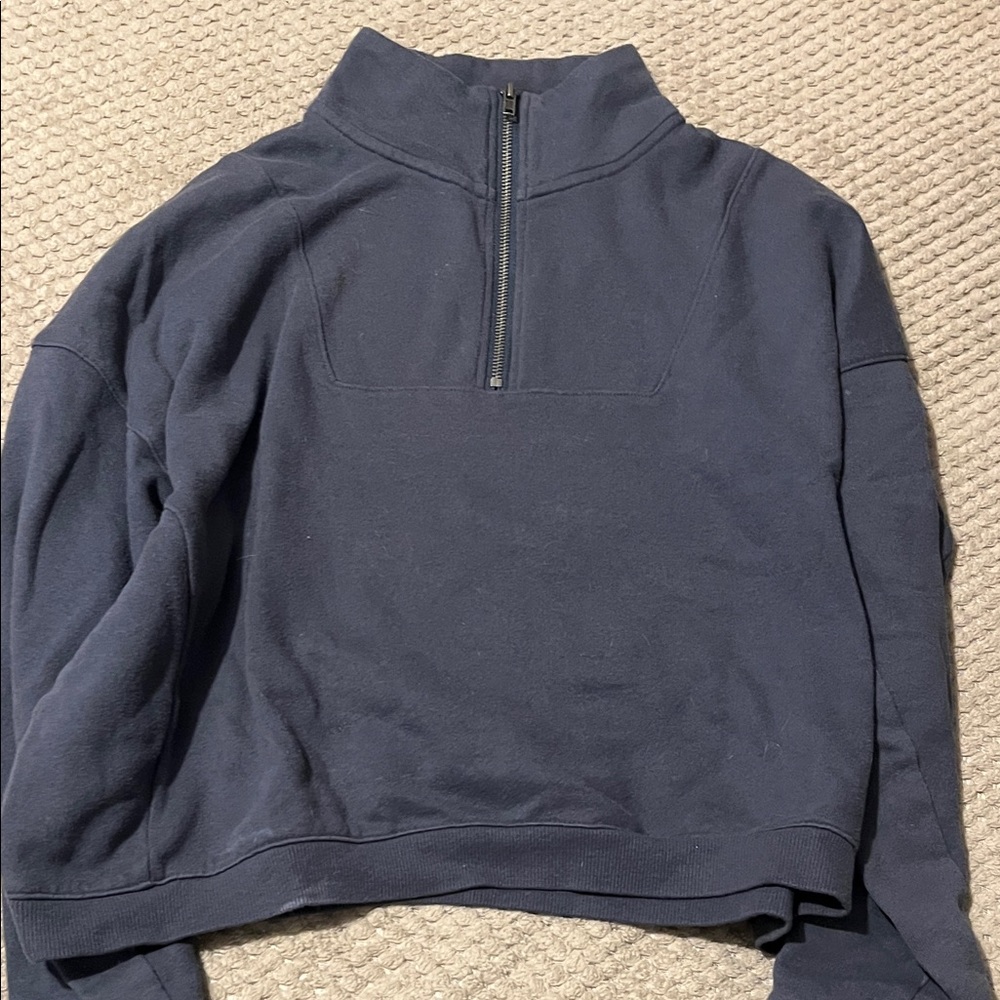 Colsie Women's Navy Zip-Up Sweater